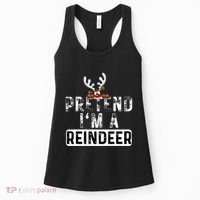 Pretend I'm A Reindeer Funny Lazy Christmas Costume  Women's Tank Top thumb 0