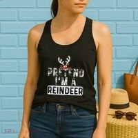 Pretend I'm A Reindeer Funny Lazy Christmas Costume  Women's Tank Top thumb 2
