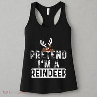 Pretend I'm A Reindeer Funny Lazy Christmas Costume  Women's Tank Top thumb 3