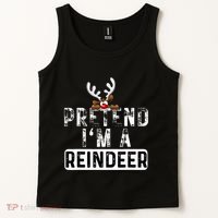 Pretend I'm A Reindeer Funny Lazy Christmas Costume  Tank Top thumb 2