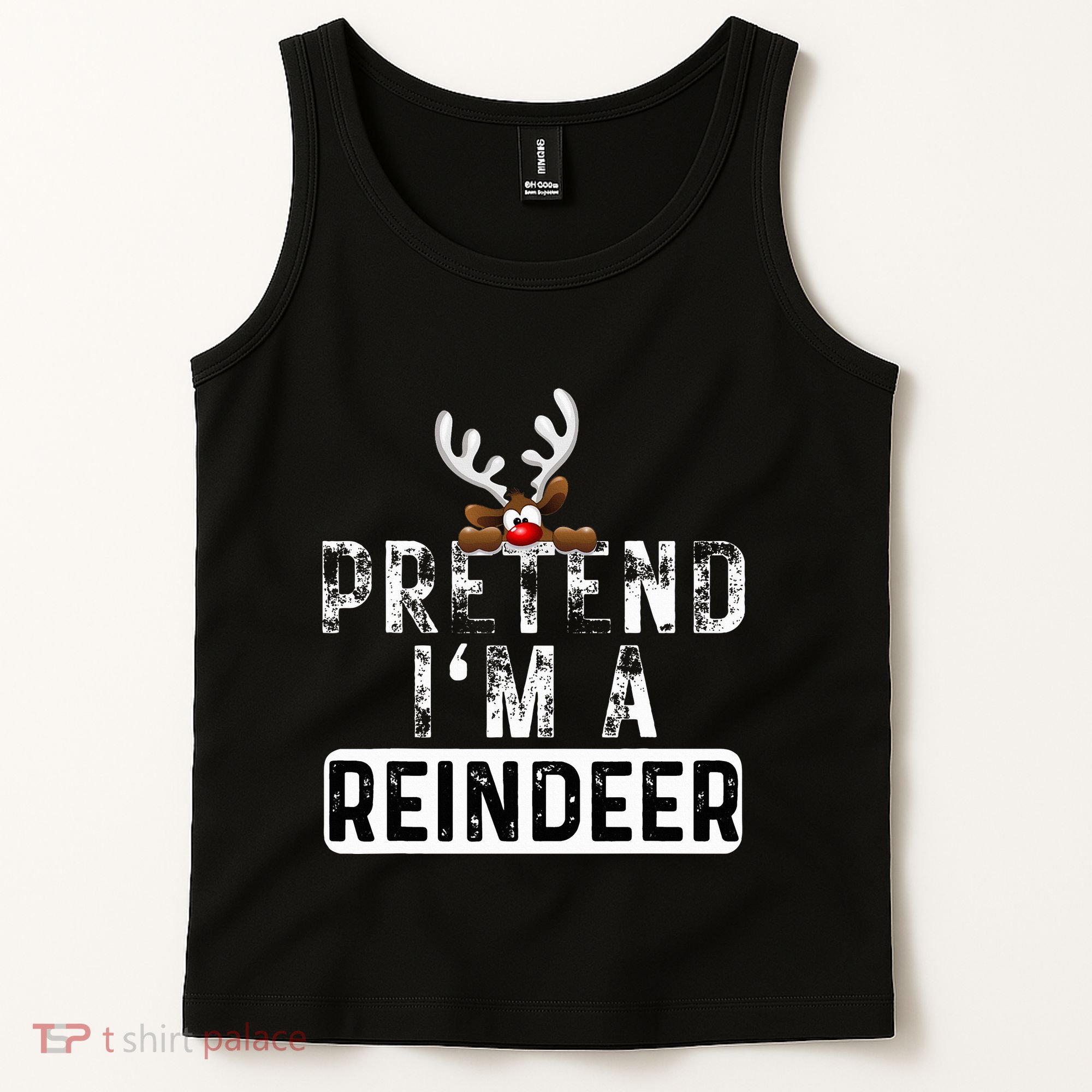 Pretend I'm A Reindeer Funny Lazy Christmas Costume  Tank Top