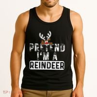 Pretend I'm A Reindeer Funny Lazy Christmas Costume  Tank Top thumb 3