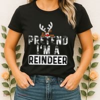Pretend I'm A Reindeer Funny Lazy Christmas Costume  Women's T-Shirt thumb 2