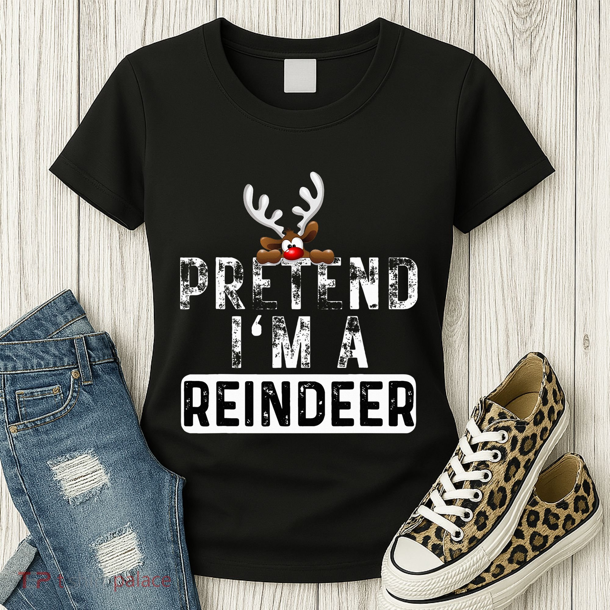 Pretend I'm A Reindeer Funny Lazy Christmas Costume  Women's T-Shirt