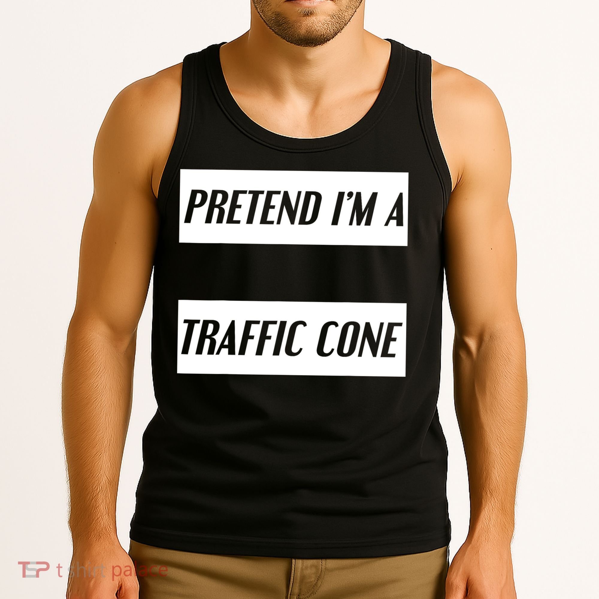 Pretend Im A Traffic Cone Costume Easy Halloween Costume Tank Top