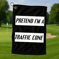 Pretend Im A Traffic Cone Costume Easy Halloween Costume Golf Towel thumb 1