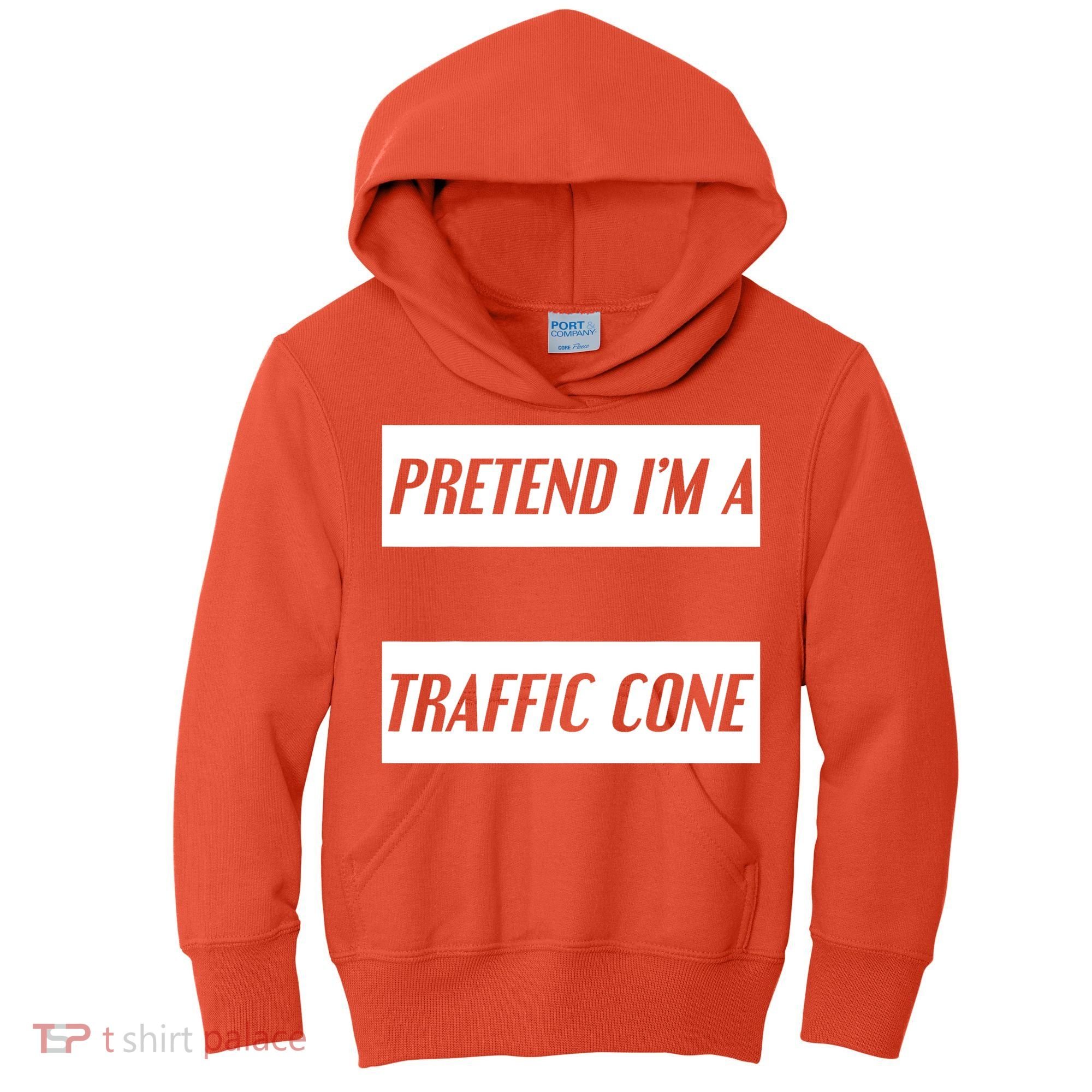 Pretend Im A Traffic Cone Costume Easy Halloween Costume Kids Hoodie