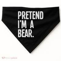 Pretend I'm A Bear Funny Halloween Party Costume USA-Made Doggie Bandana thumb 0