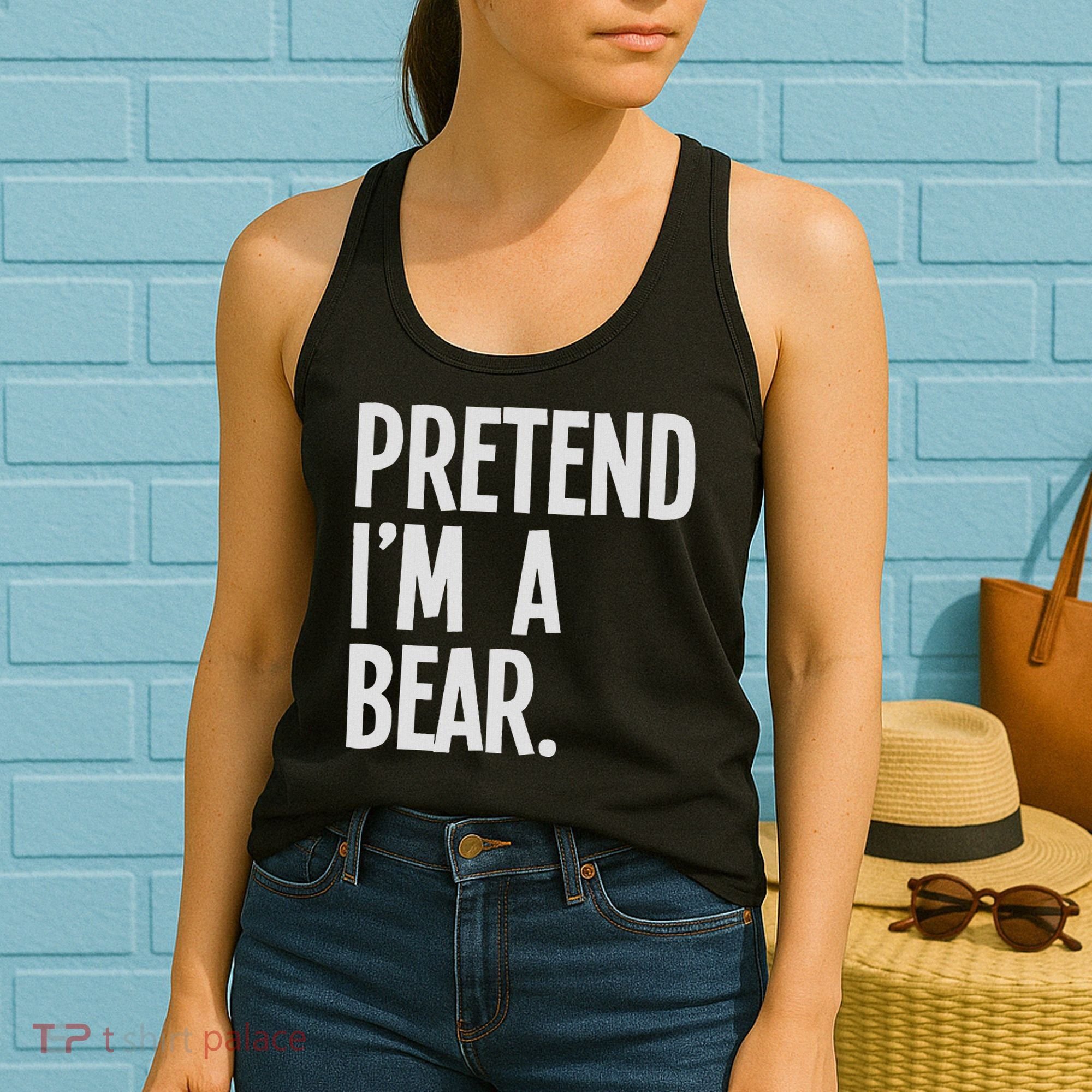 Pretend I'm A Bear Funny Halloween Party Costume Women's Tank Top