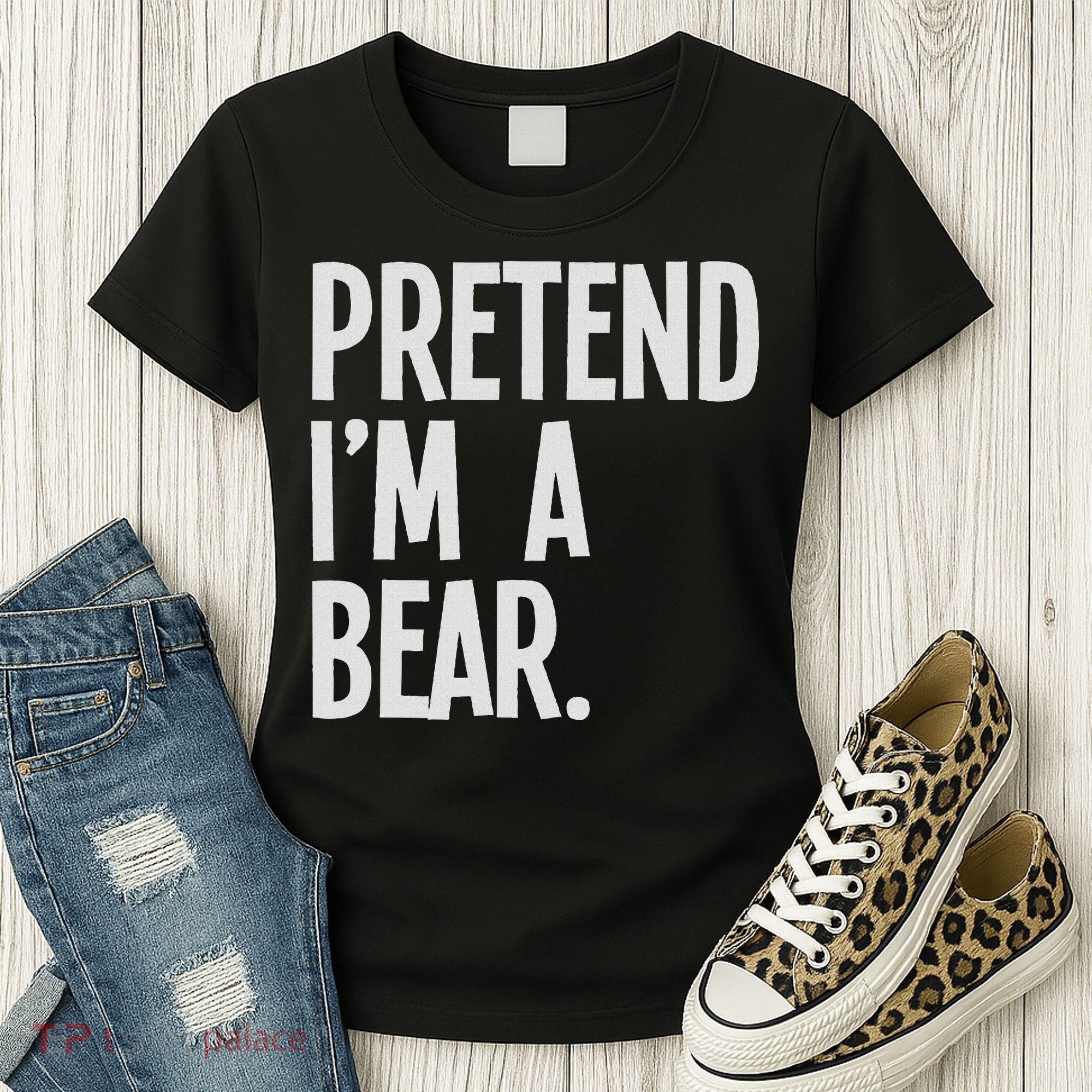 Pretend I'm A Bear Funny Halloween Party Costume Women's T-Shirt