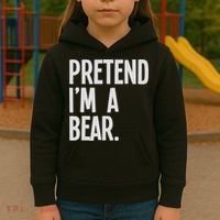 Pretend I'm A Bear Funny Halloween Party Costume Kids Hoodie thumb 3