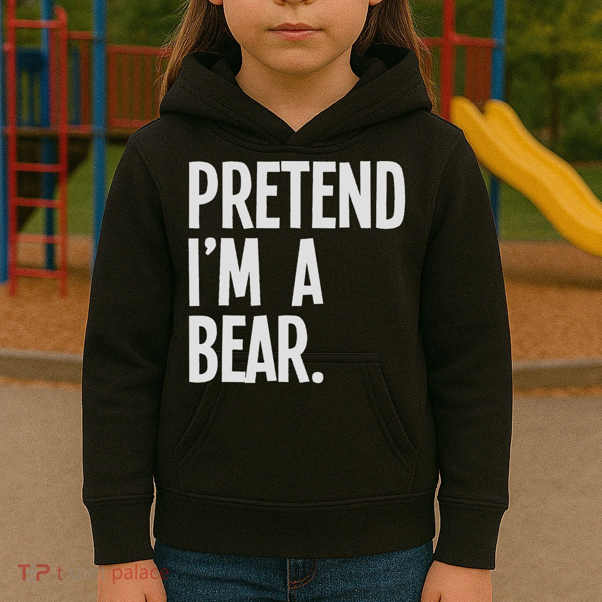 Pretend I'm A Bear Funny Halloween Party Costume Kids Hoodie