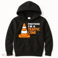 Pretend Im A Traffic Cone Costume Kids Hoodie thumb 0