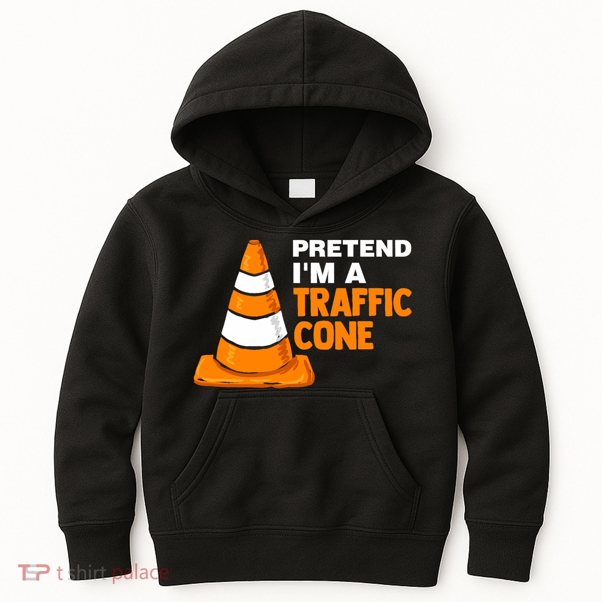 Pretend Im A Traffic Cone Costume Kids Hoodie