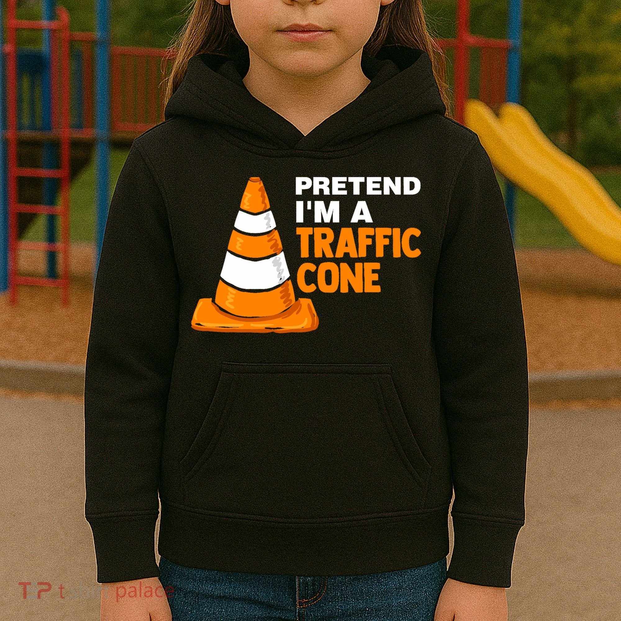 Pretend Im A Traffic Cone Costume Kids Hoodie