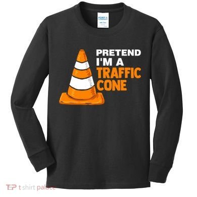 Pretend Im A Traffic Cone Costume Kids Long Sleeve Shirt