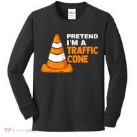 Pretend Im A Traffic Cone Costume Kids Long Sleeve Shirt thumb 0
