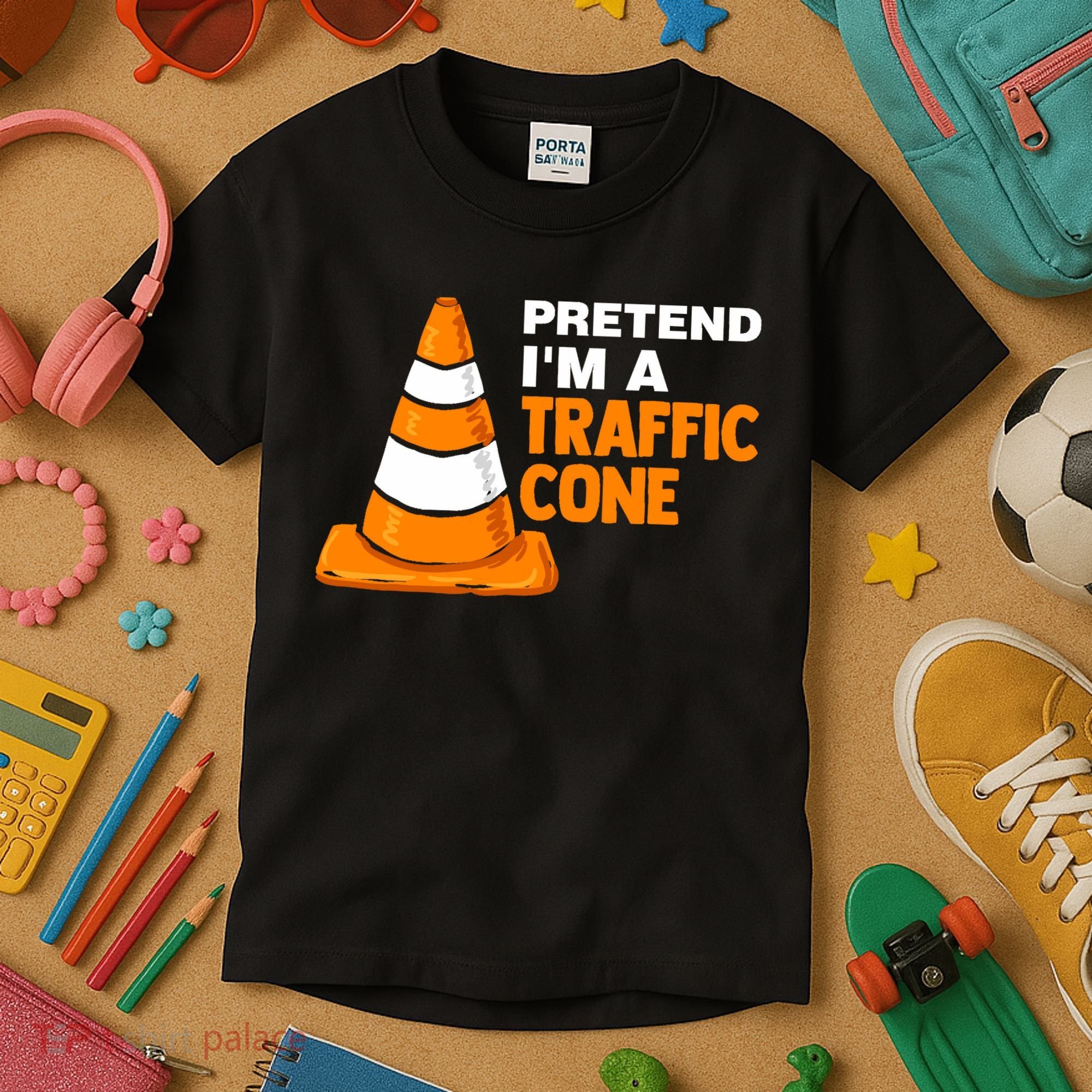 Pretend Im A Traffic Cone Costume Kids T-Shirt