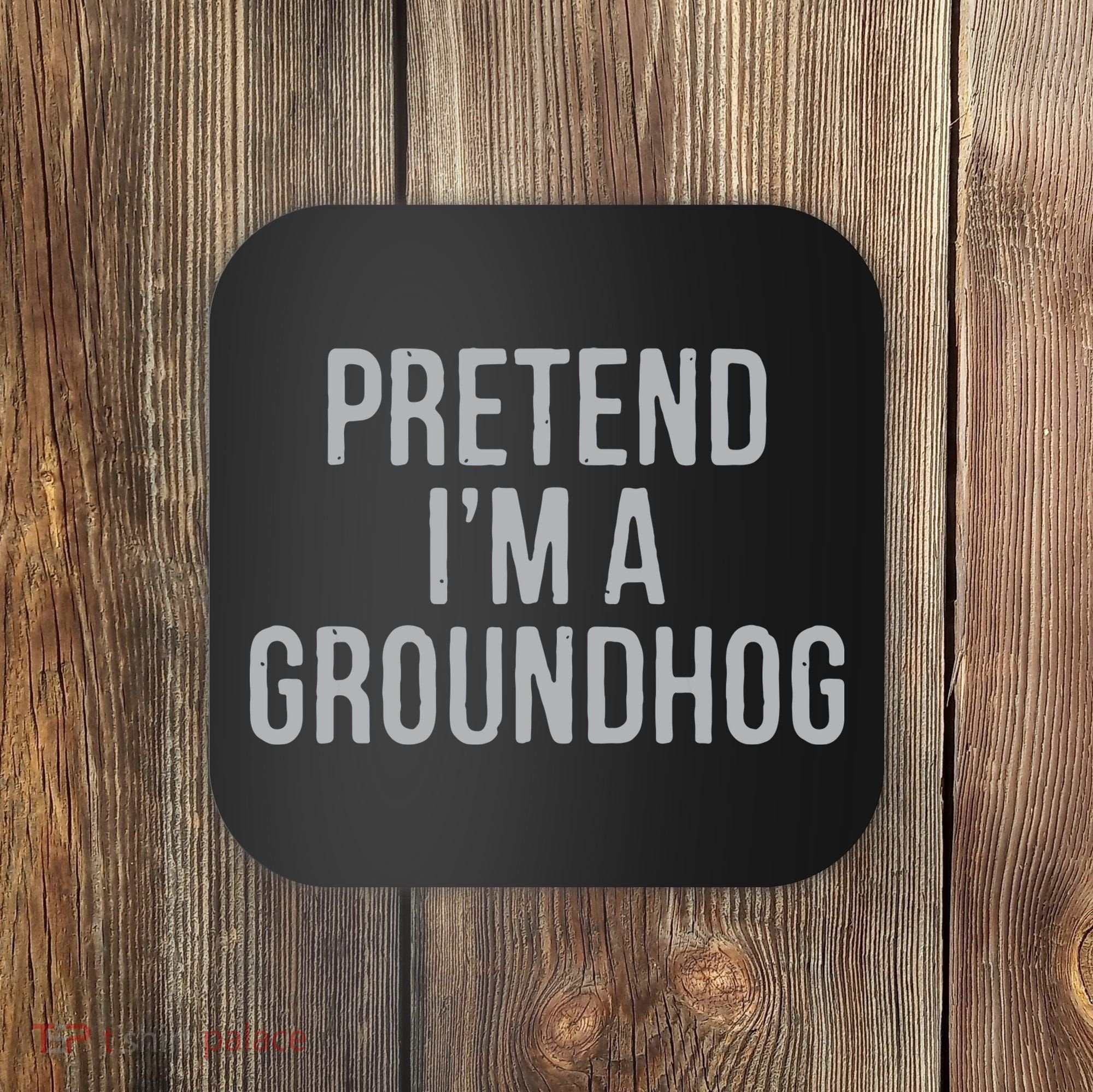 Pretend Im A Groundhog Lazy Halloween Costume Coaster