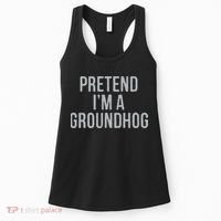 Pretend Im A Groundhog Lazy Halloween Costume Women's Tank Top thumb 0