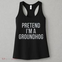 Pretend Im A Groundhog Lazy Halloween Costume Women's Tank Top thumb 3