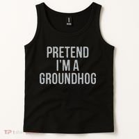 Pretend Im A Groundhog Lazy Halloween Costume Tank Top thumb 2