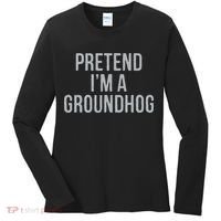 Pretend Im A Groundhog Lazy Halloween Costume Women's Long Sleeve Shirt thumb 0