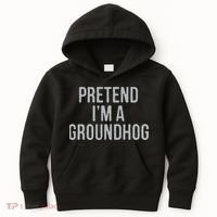 Pretend Im A Groundhog Lazy Halloween Costume Kids Hoodie thumb 0