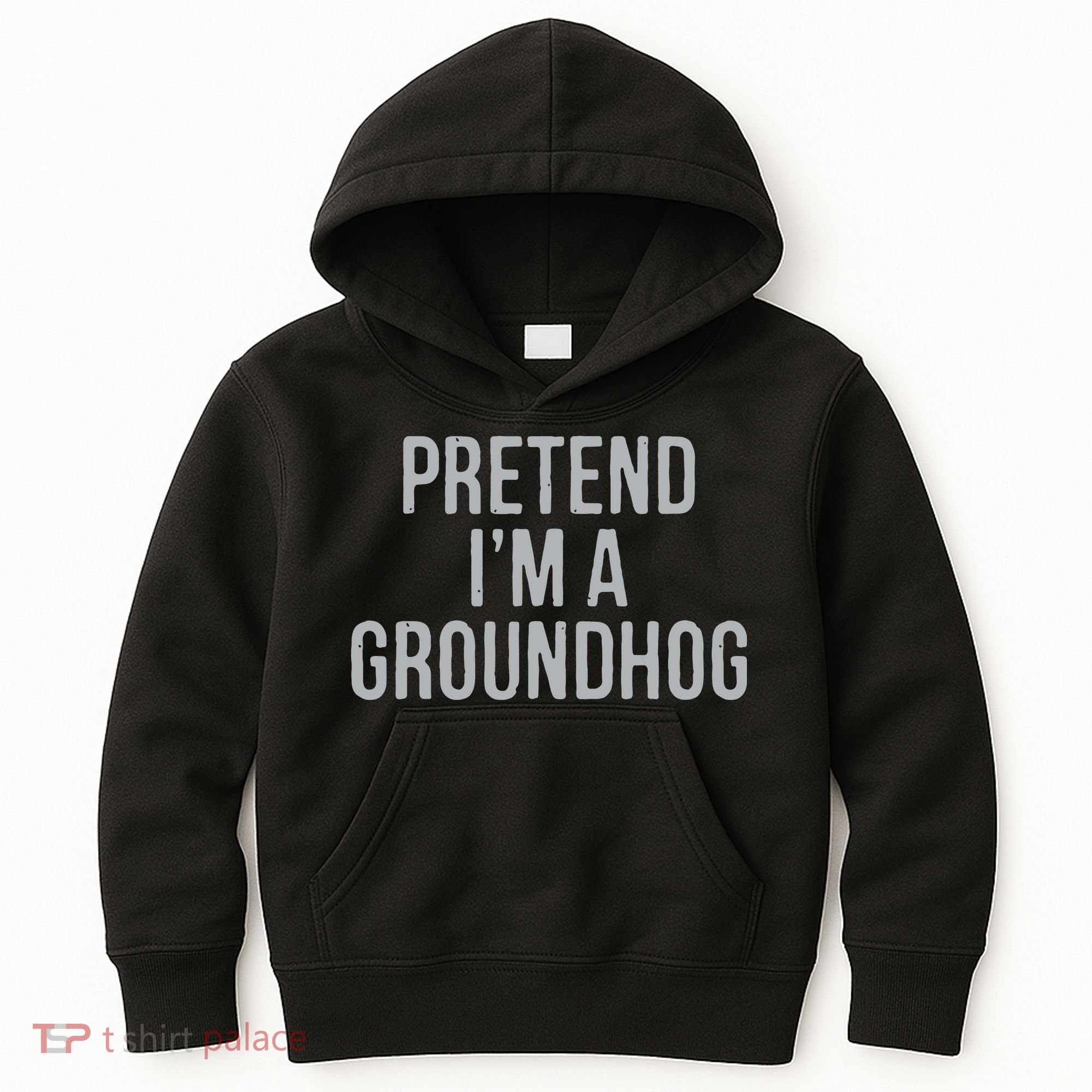 Pretend Im A Groundhog Lazy Halloween Costume Kids Hoodie