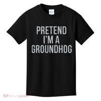 Pretend Im A Groundhog Lazy Halloween Costume Kids T-Shirt thumb 0