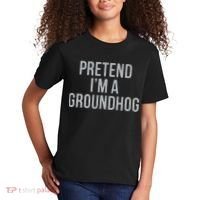 Pretend Im A Groundhog Lazy Halloween Costume Kids T-Shirt thumb 2