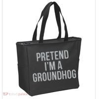 Pretend Im A Groundhog Lazy Halloween Costume Tote Bag thumb 2