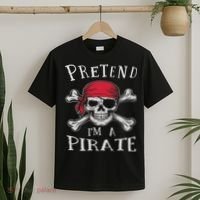 Pretend I'm A Pirate Funny Lazy Halloween Matching Costume T-Shirt thumb 2