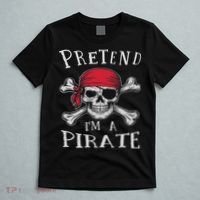 Pretend I'm A Pirate Funny Lazy Halloween Matching Costume T-Shirt thumb 5