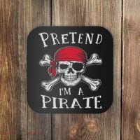 Pretend I'm A Pirate Funny Lazy Halloween Matching Costume Coaster thumb 0