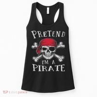 Pretend I'm A Pirate Funny Lazy Halloween Matching Costume Women's Tank Top thumb 0
