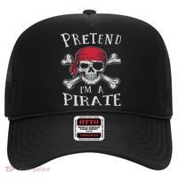 Pretend I'm A Pirate Funny Lazy Halloween Matching Costume Hat thumb 0