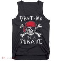 Pretend I'm A Pirate Funny Lazy Halloween Matching Costume Tank Top thumb 0
