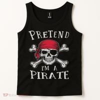 Pretend I'm A Pirate Funny Lazy Halloween Matching Costume Tank Top thumb 2