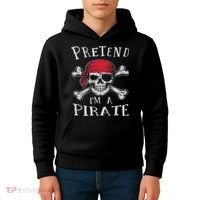 Pretend I'm A Pirate Funny Lazy Halloween Matching Costume Kids Hoodie thumb 4