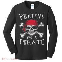 Pretend I'm A Pirate Funny Lazy Halloween Matching Costume Kids Long Sleeve Shirt thumb 0
