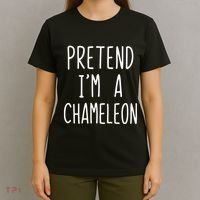 Pretend IM A Chameleon Costume Halloween Lazy Quick Pretend IM A Chamel T-Shirt thumb 4
