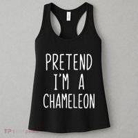 Pretend IM A Chameleon Costume Halloween Lazy Quick Pretend IM A Chamel Women's Tank Top thumb 3