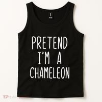 Pretend IM A Chameleon Costume Halloween Lazy Quick Pretend IM A Chamel Tank Top thumb 2