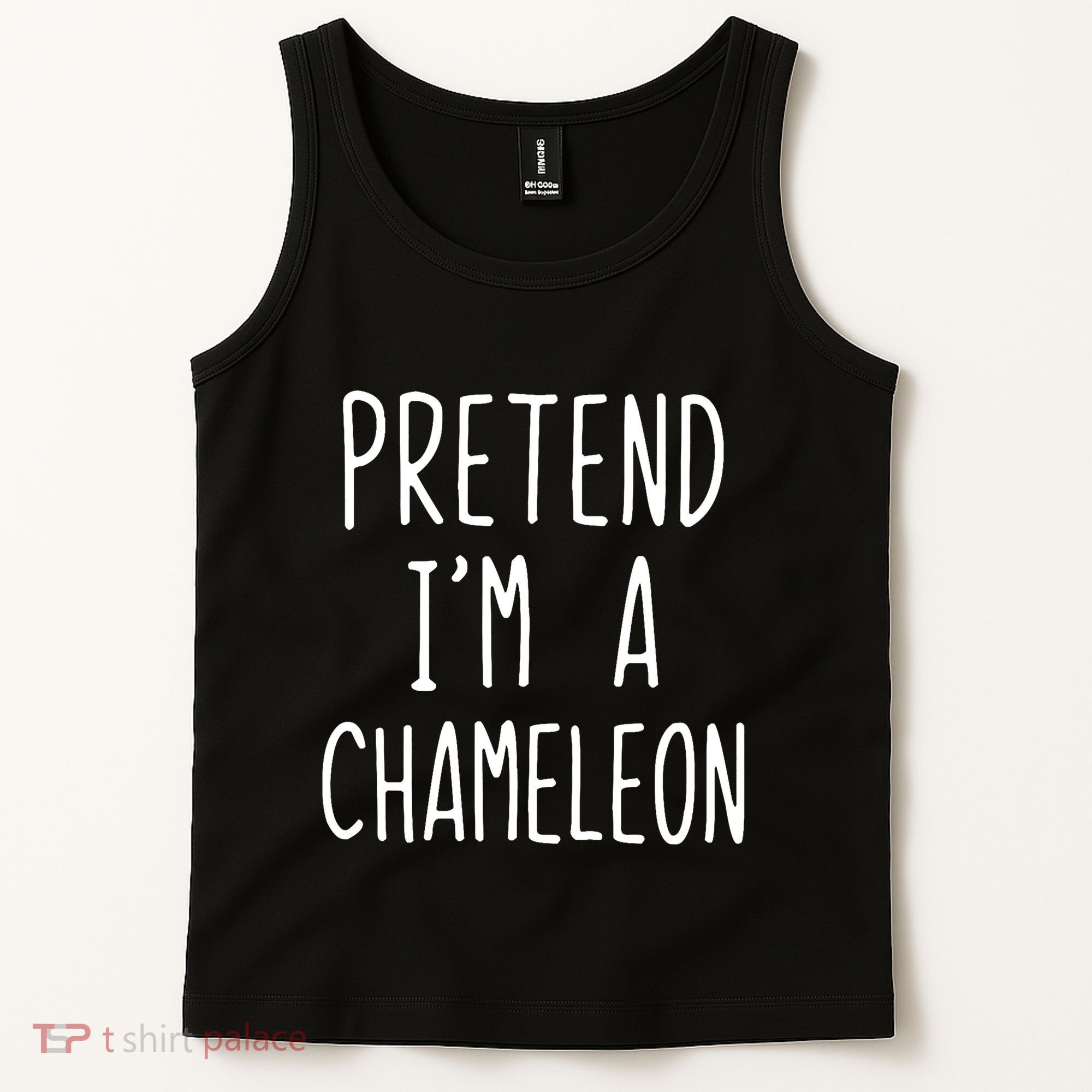 Pretend IM A Chameleon Costume Halloween Lazy Quick Pretend IM A Chamel Tank Top