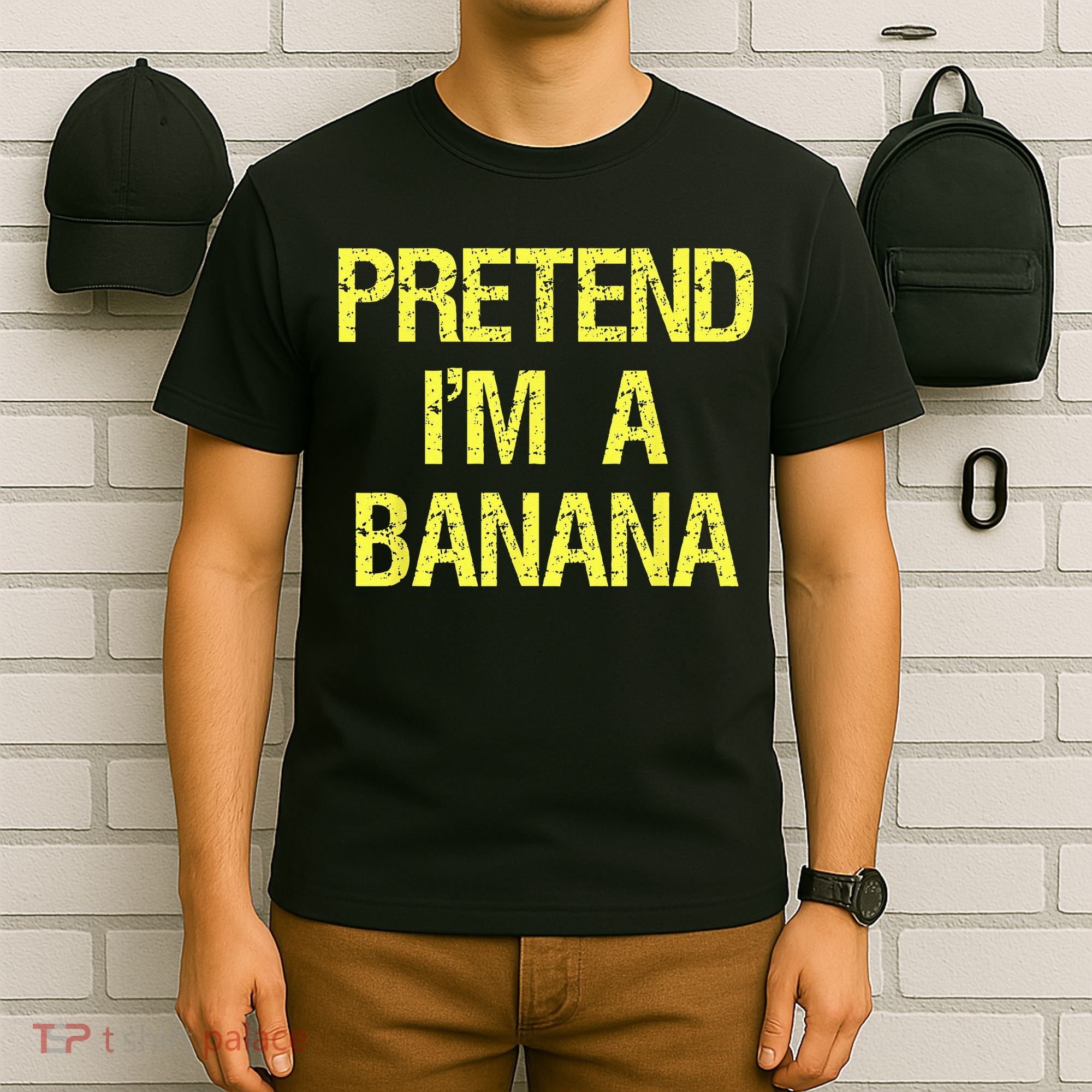 Pretend Im A Banana Funny Lazy Halloween Costume Outfit T-Shirt
