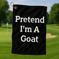 Pretend I'm A Goat Costume Party Funny Halloween Goat Golf Towel thumb 1