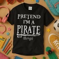 Pretend I'm A Pirate Arrgh Costume Party Halloween Pirate Kids T-Shirt thumb 3