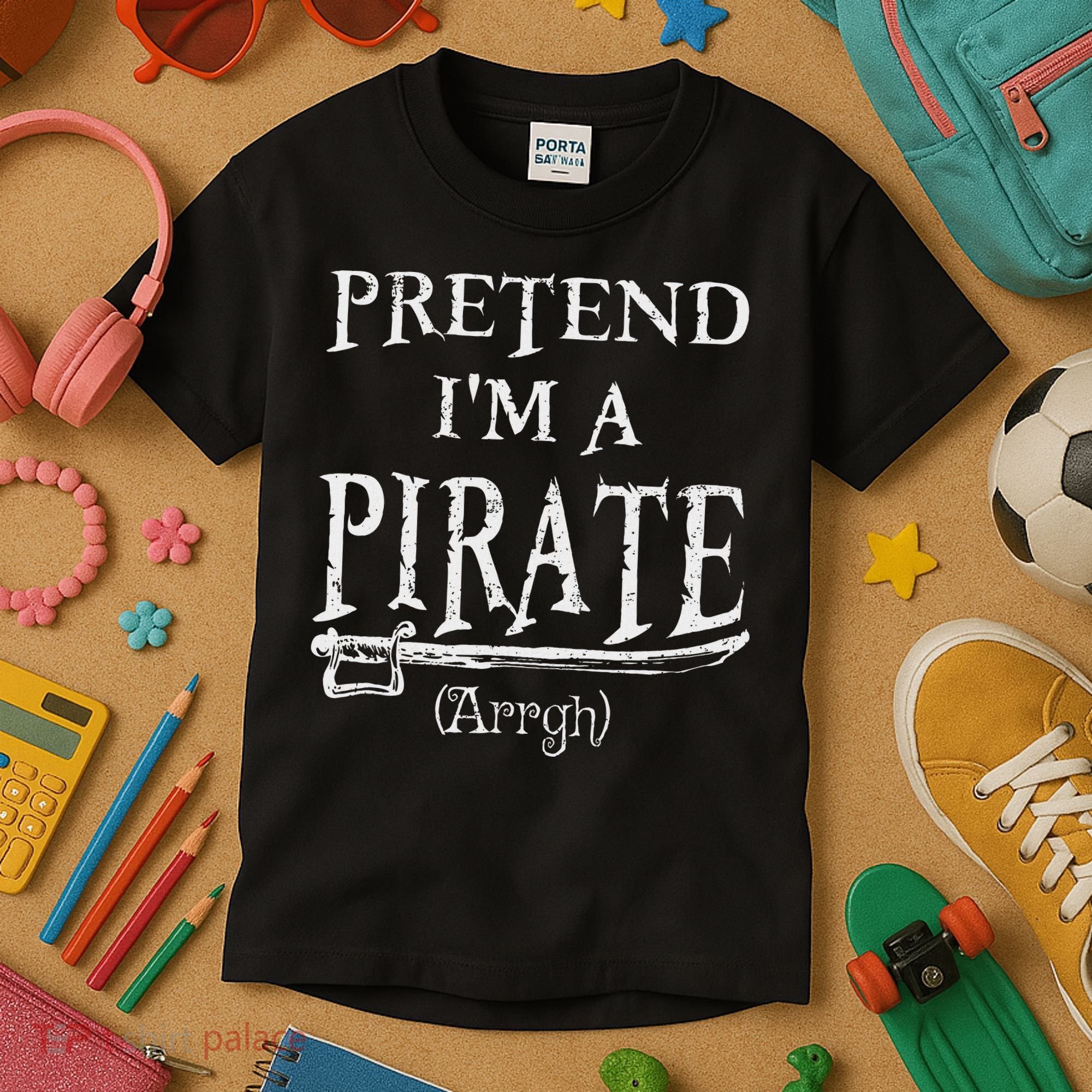 Pretend I'm A Pirate Arrgh Costume Party Halloween Pirate Kids T-Shirt