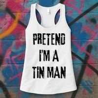 Pretend I'm A Tin Man Halloween Last Minute Costume Party Women's Tank Top thumb 3